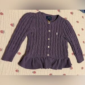 Polo Ralph Lauren Purple Cable Knit Cardigan 2T